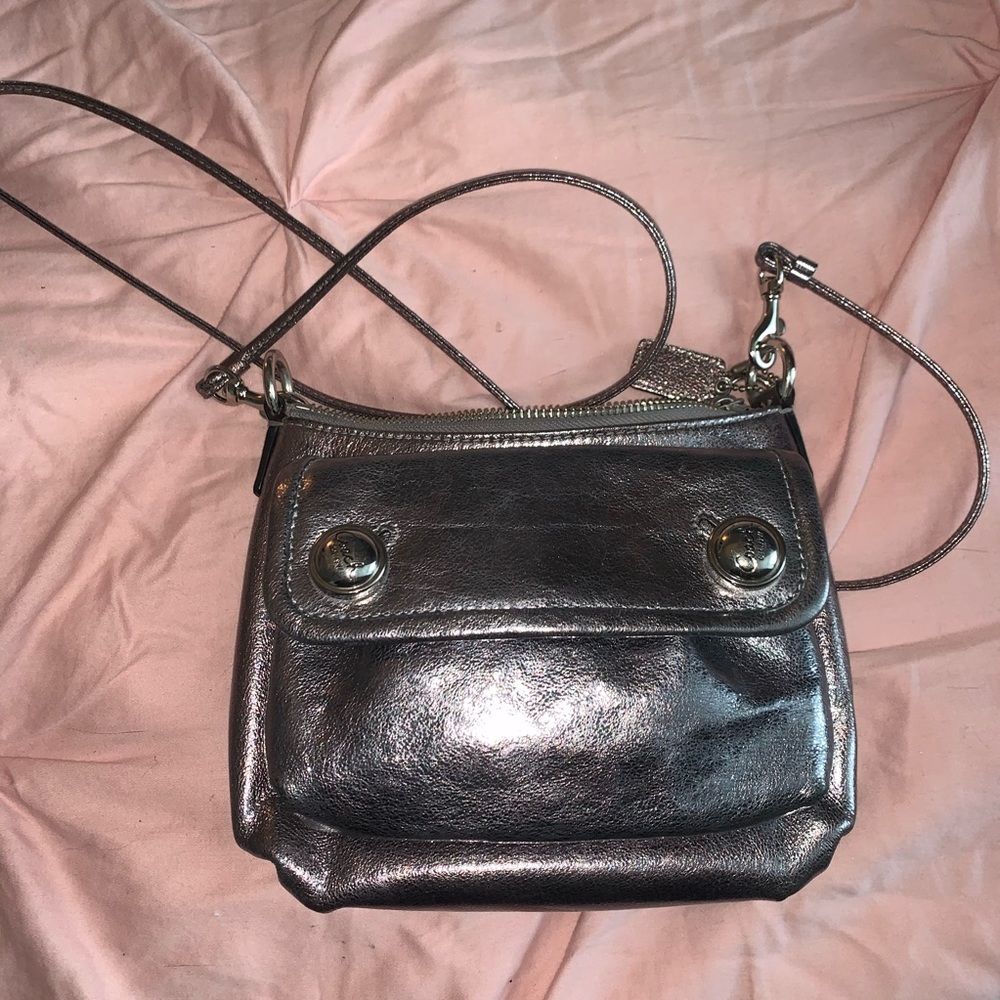 Silver Coach Poppy Crossbody
